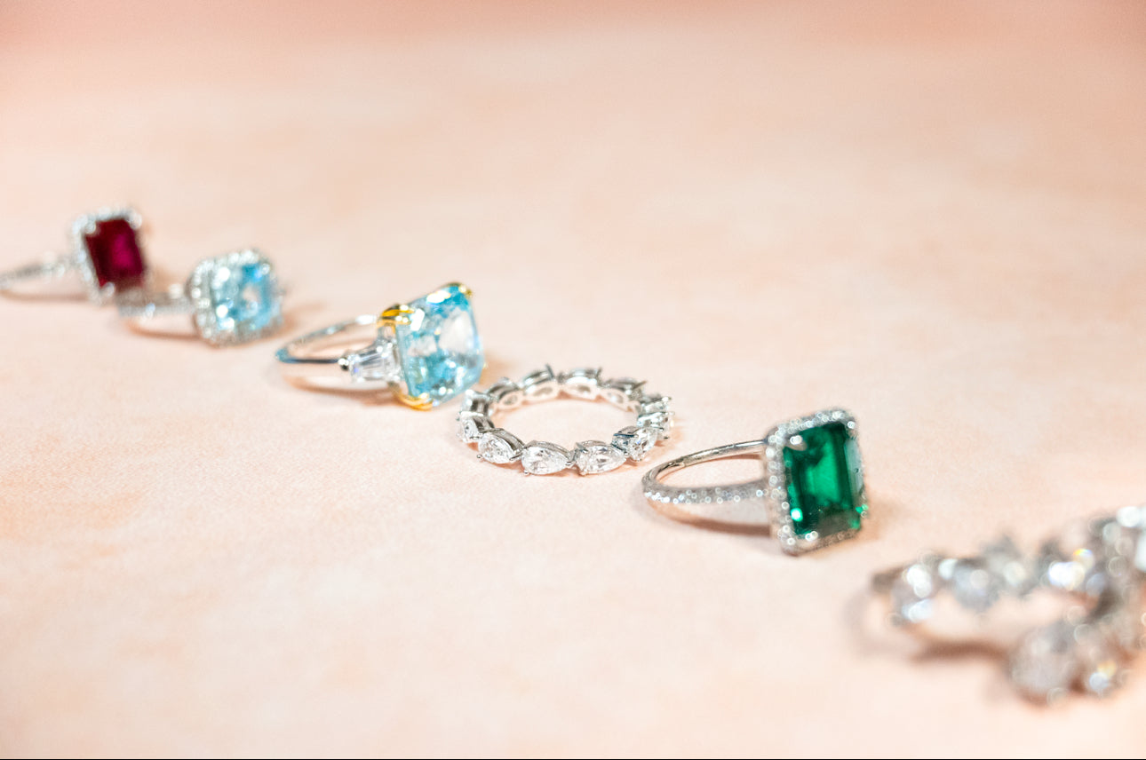 HIGH CARBON DIAMOND “HORIZONTAL DROPS” RING