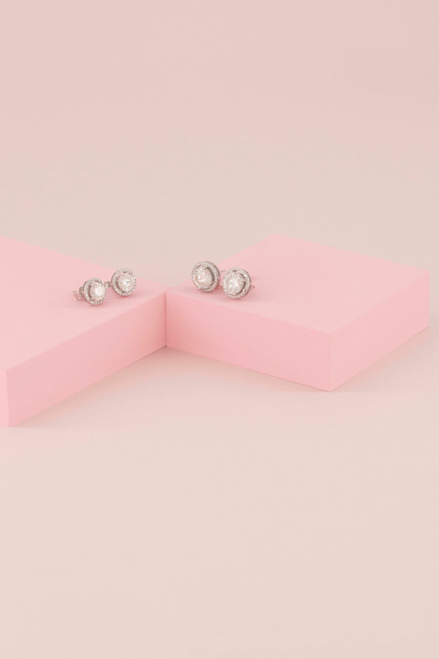 MOISSANITE 2CT STUDS WITH HALO