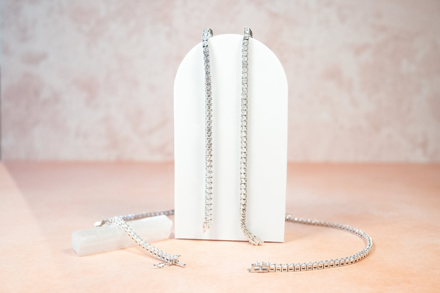 MOISSANITE TENNIS BRACELET WITH GRA CERTIFICATION 3MM WHITE GOLD BASE