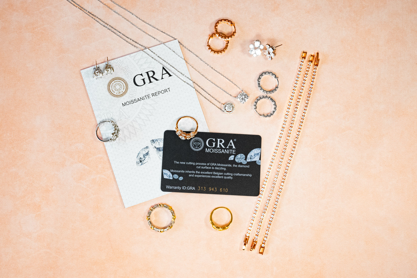 MOISSANITE 2MM TENNIS BRACELET ROSE GOLD BASE