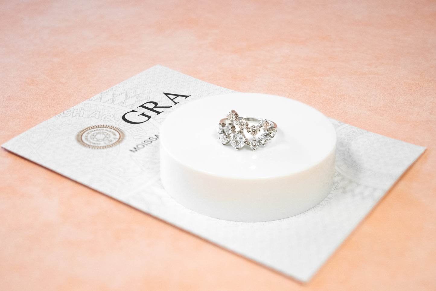THE MOISSANITE “CONSTELLATION” RING WHITE BASE