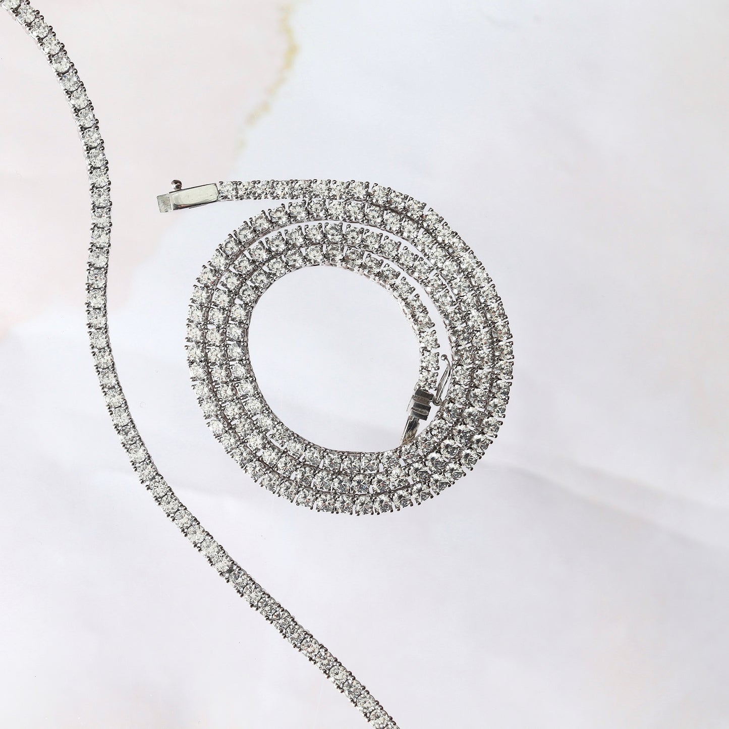 CLASSIC SILVER TENNIS NECKLACE 3MM 4 PRONGS