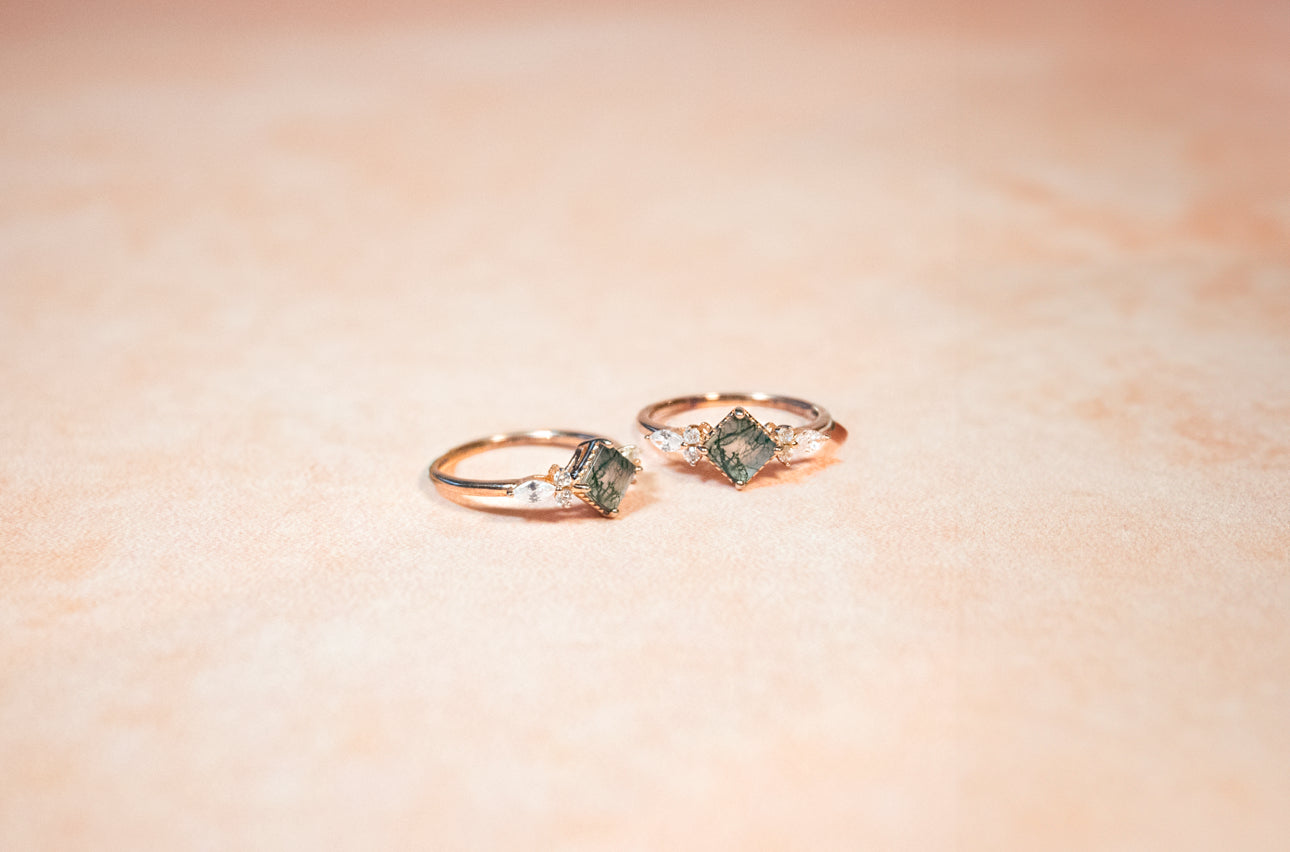 NATURAL GREY AGATE RING