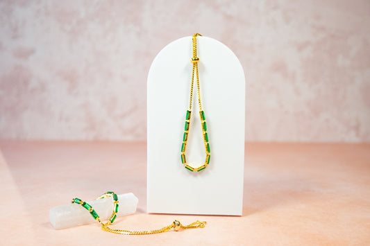 THE 12 EMERALD ADJUSTABLE BRACELET