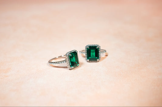 HIGH CARBON DIAMOND “EMERALD HEART” RING