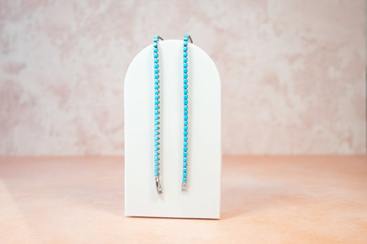 TURQUOISE 3MM CLASSIC TENNIS BRACELET (CLICK CLASP)