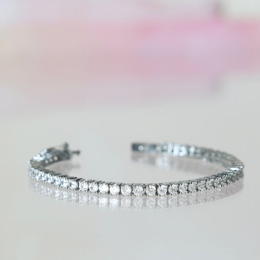 MOISSANITE TENNIS BRACELET WITH GRA CERTIFICATION 2MM WHITE GOLD BASE