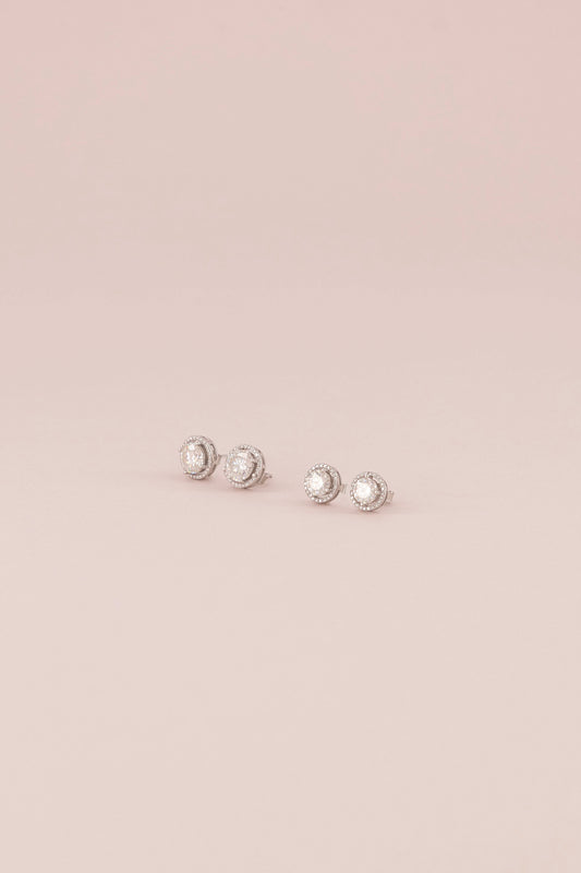 MOISSANITE .5CT STUDS WITH HALO