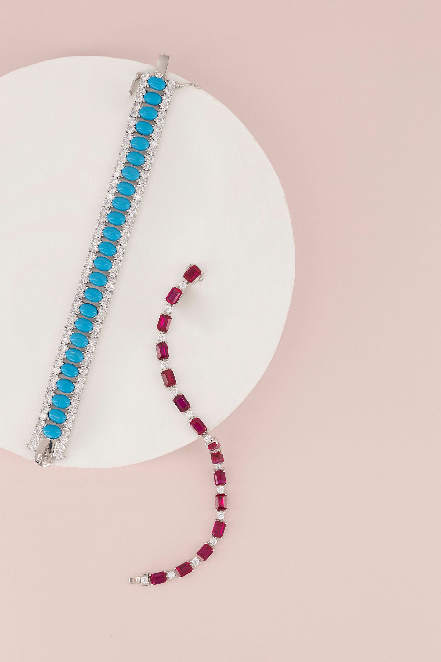 THE “RUBY BLANC” TENNIS BRACELET BAGUETTE CUT