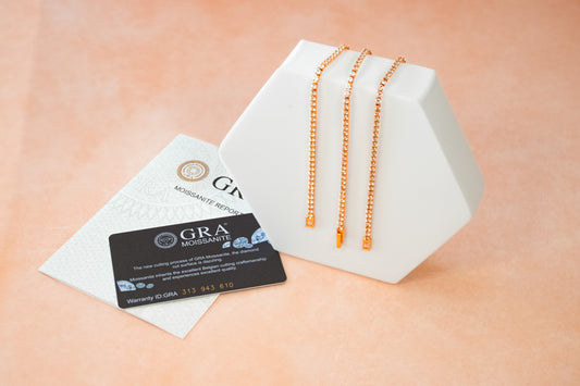 MOISSANITE 2MM TENNIS BRACELET ROSE GOLD BASE