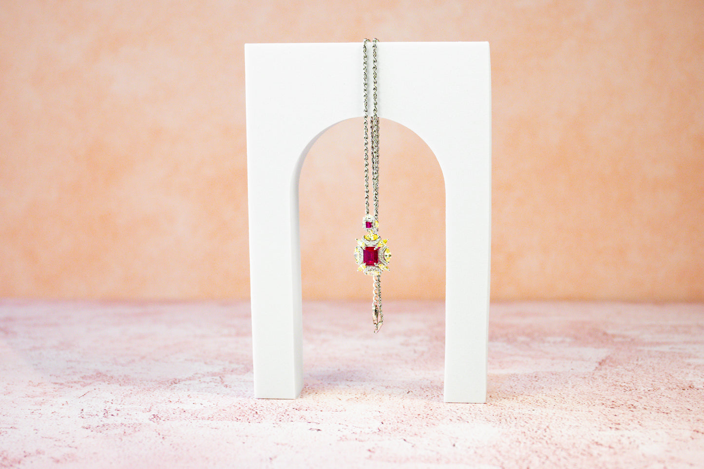 THE “VINTAGE RUBY SUNBURST” NECKLACE
