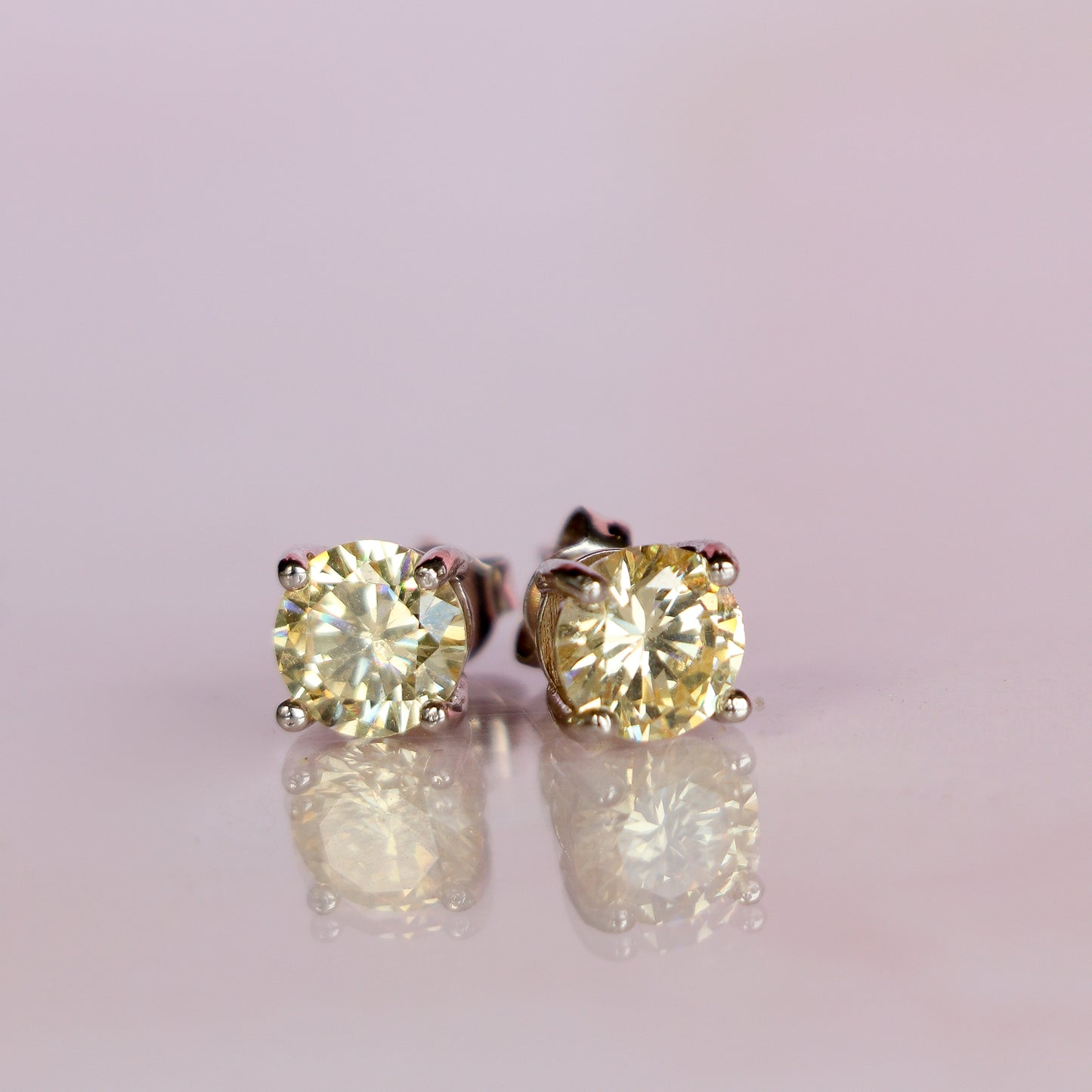 LAB GROWN CANARY DIAMOND STUDS 1CT