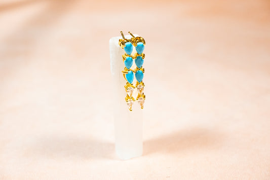 THE “TURQUOISE DROPS” LONG EARRINGS