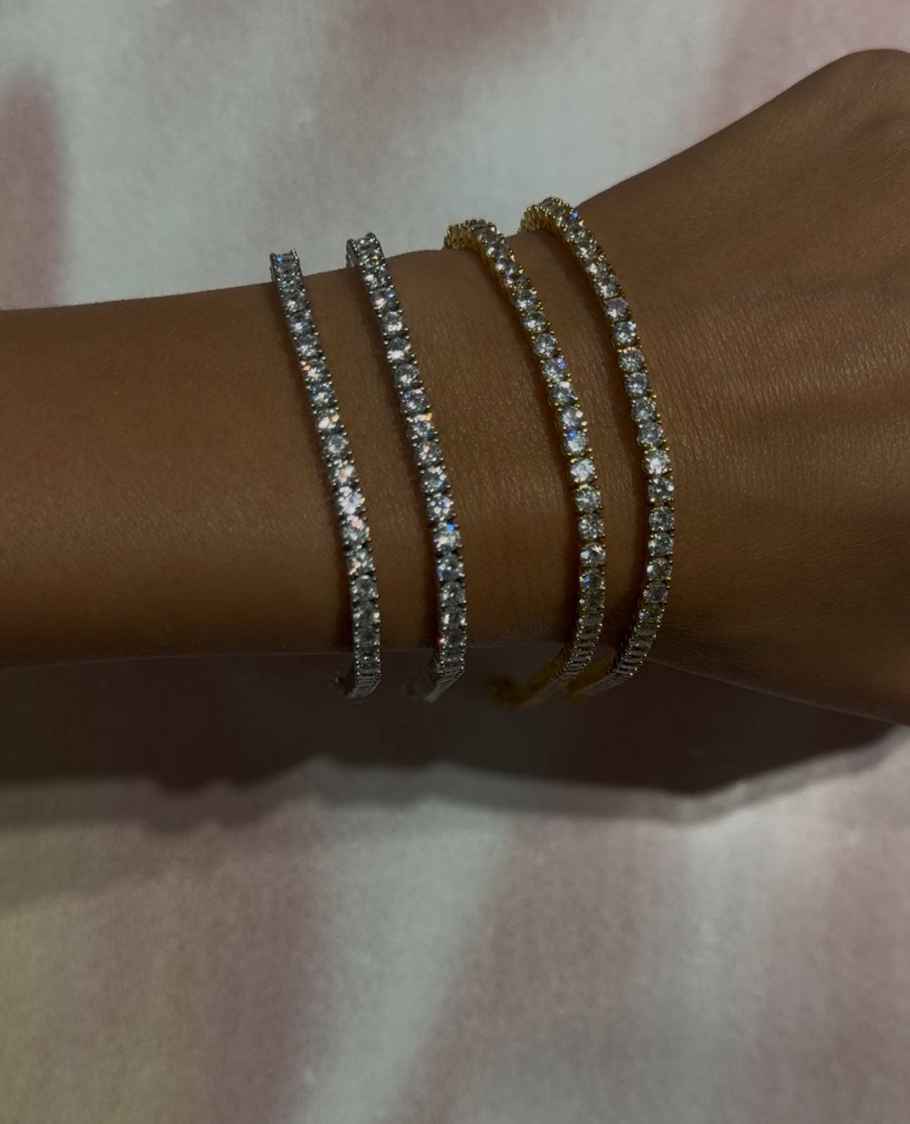 CLASSIC 3MM TENNIS BRACELET (WHITE BASE)