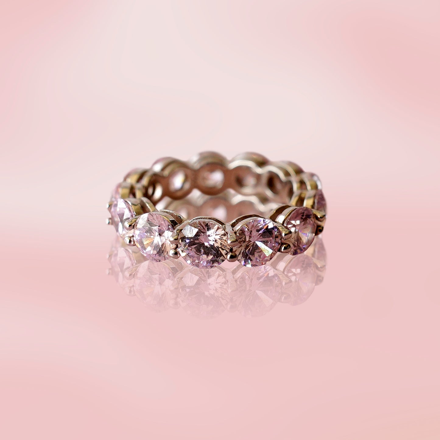 PINK SAPPHIRE ETERNITY BAND 3MM