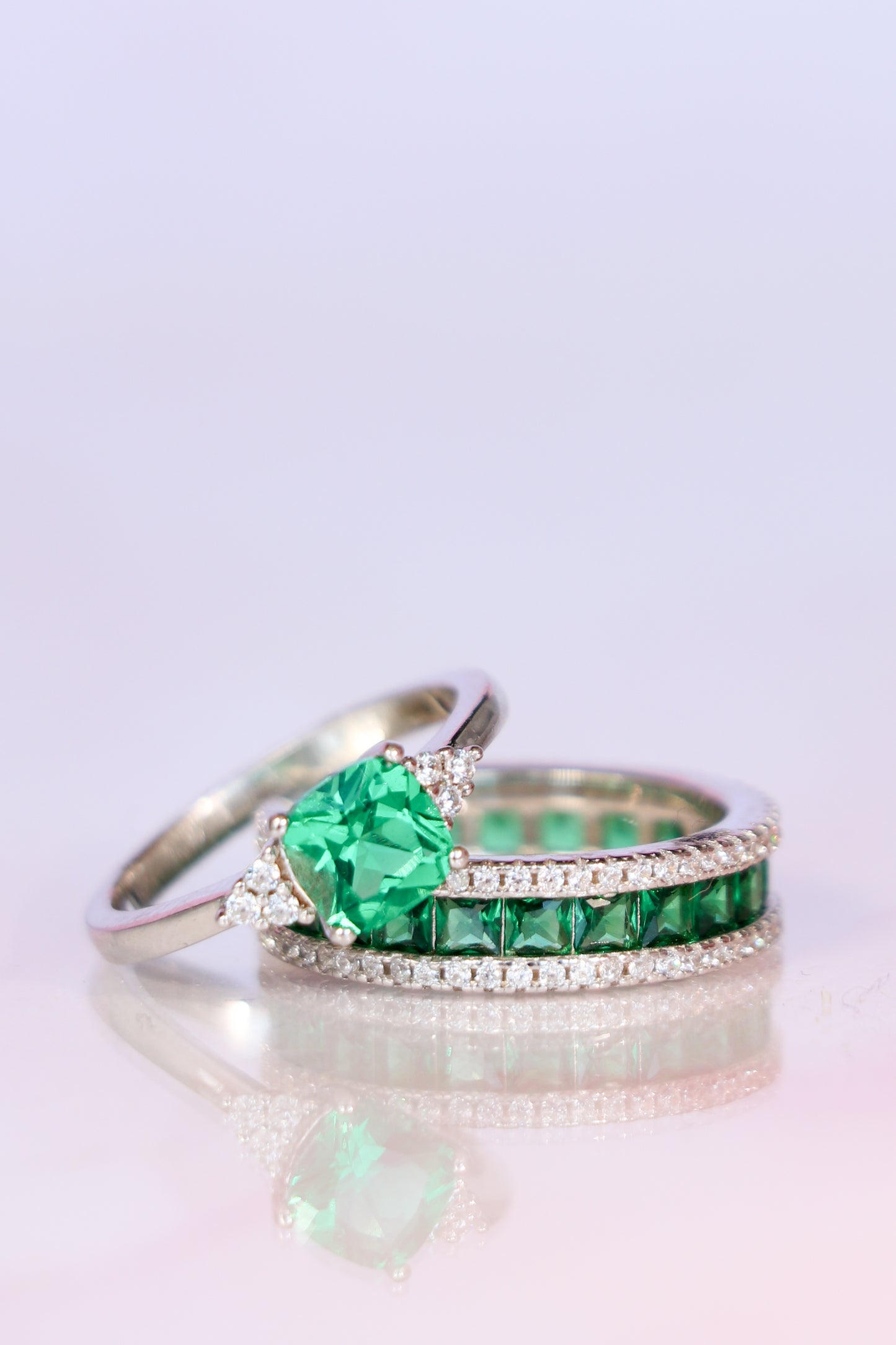 LAB GROWN “EMERALD TRIAD” RING