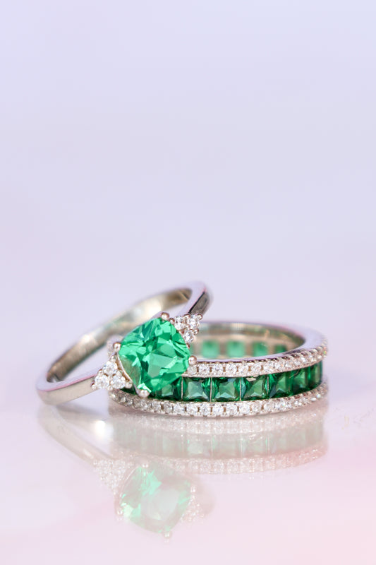 LAB GROWN “EMERALD TRIAD” RING