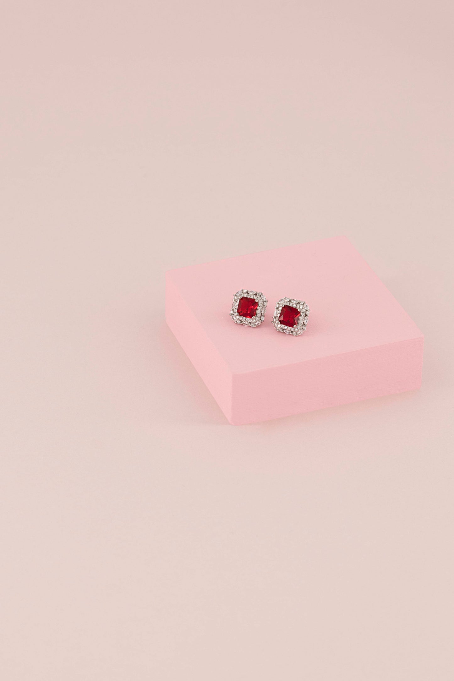THE “RUBY LUXE” SQUARE EARRINGS