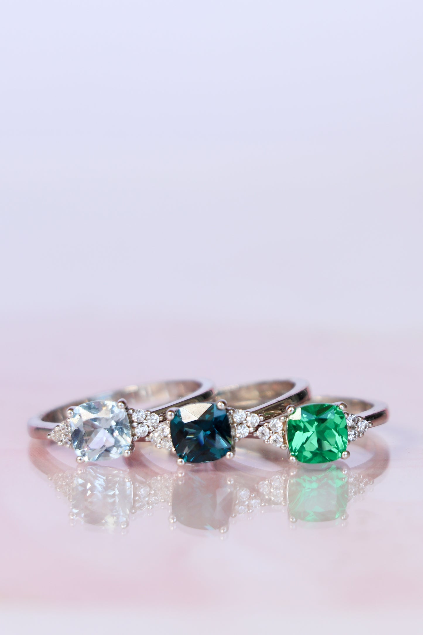 LAB GROWN “EMERALD TRIAD” RING