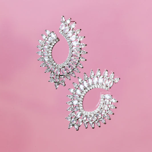 THE “SILVER EDGE” LONG EARRINGS