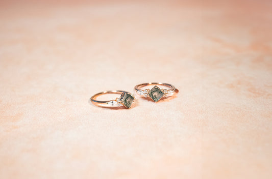 NATURAL GREY AGATE RING