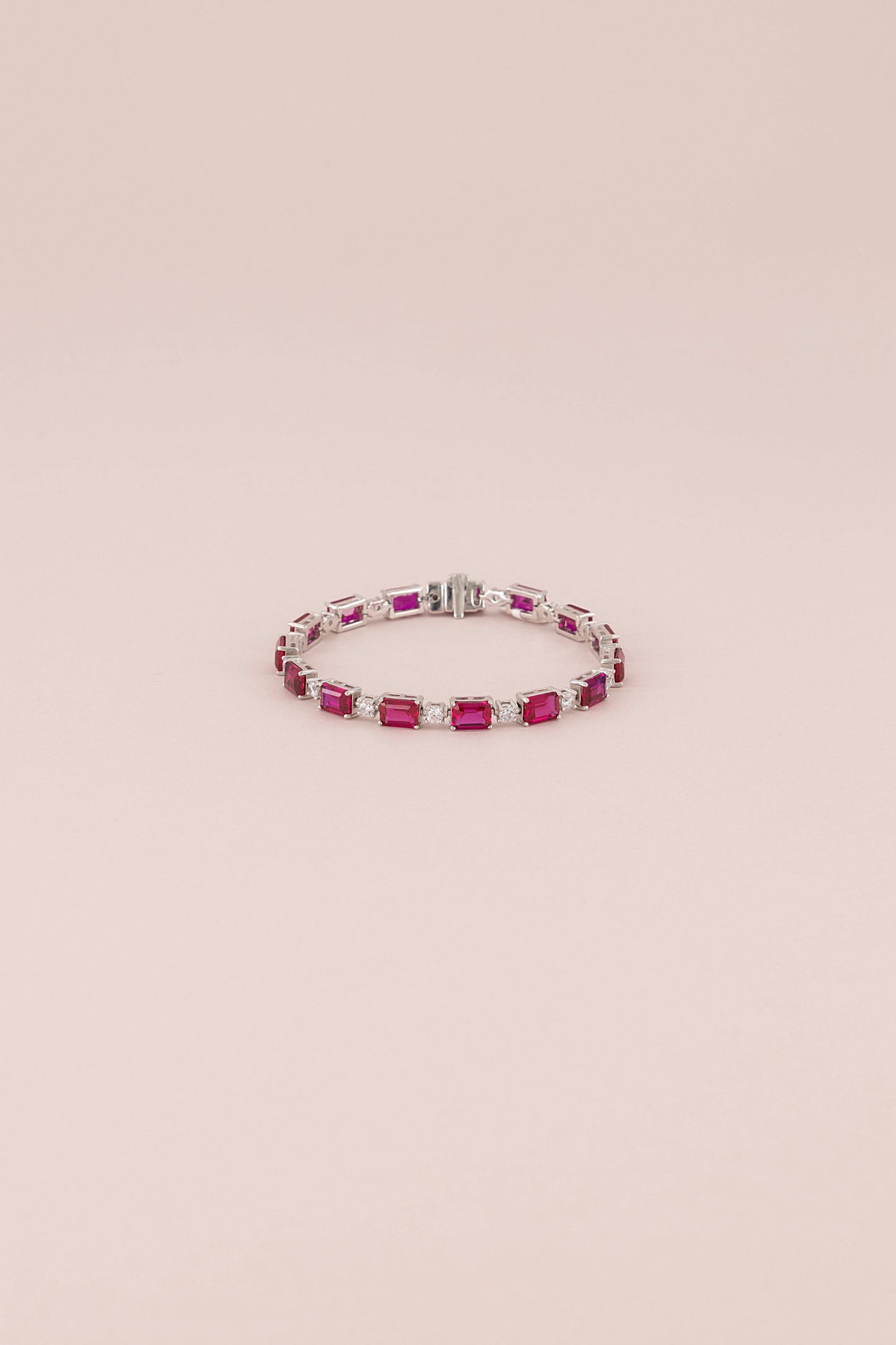 THE “RUBY BLANC” TENNIS BRACELET BAGUETTE CUT